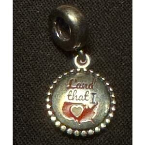 925 Sterling Silver Pandora "Land That I Love" Charm